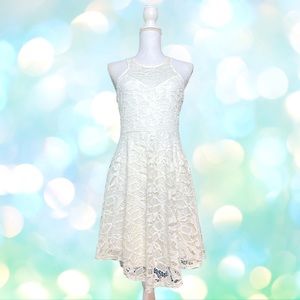Material Girl Juniors' Lace Ivory Dress Size L